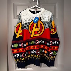 NWT Marvel Advengers Christmas Knitted Sweater, size XL